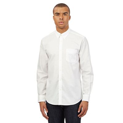 Big and tall white plain oxford shirt